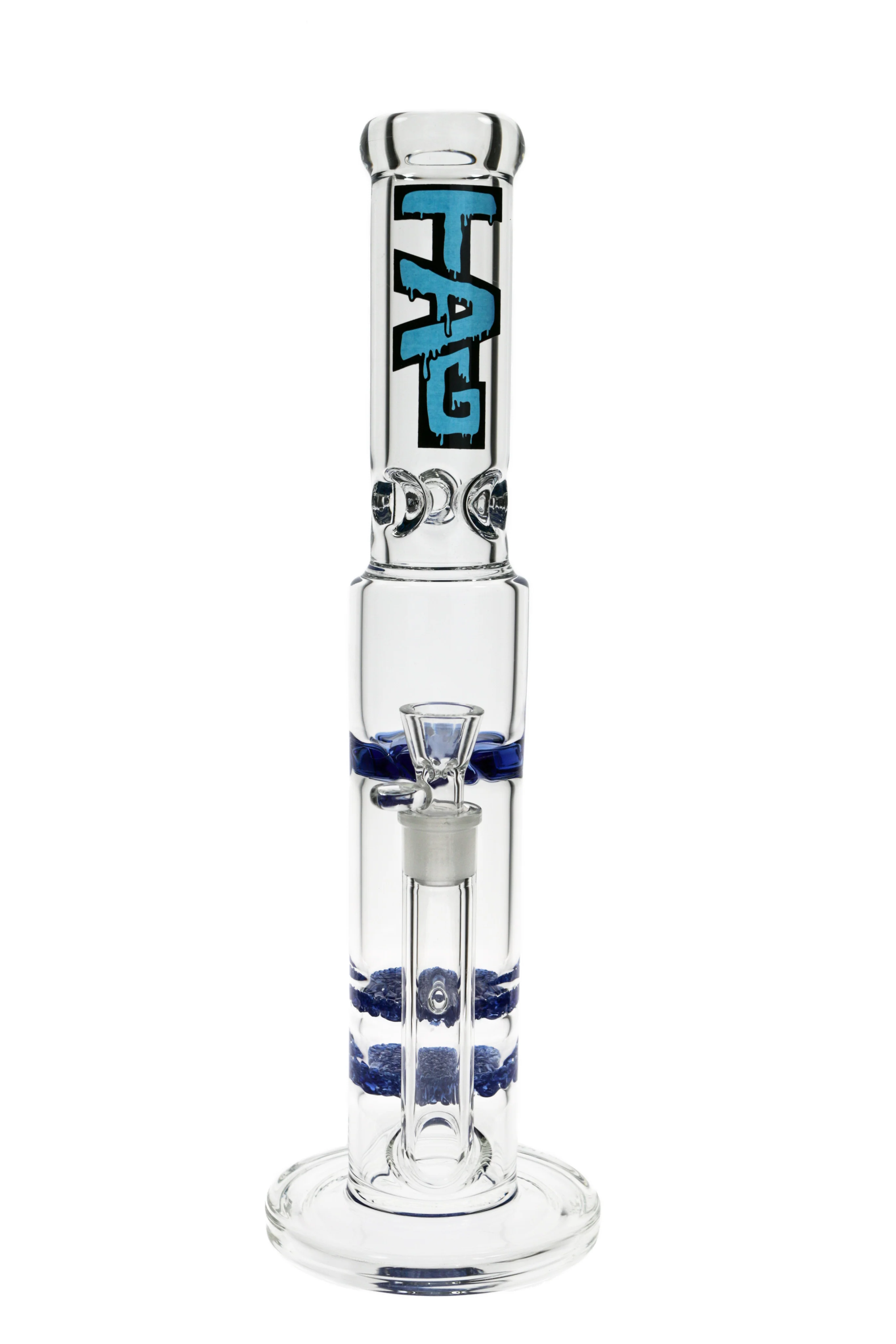 TAG - 16" Double Fritted Disc to Spinning Splash Guard Bong 50x7MM (18MM Female) - Image 16