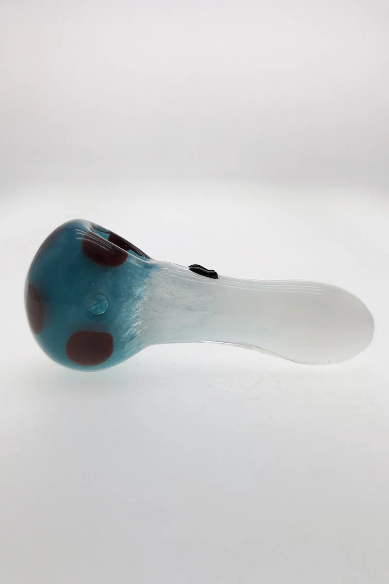 3.75" Dry Spoon Pipe w/ Multi-Color Frit (75g) Carb Hole: Left Side - Image 2