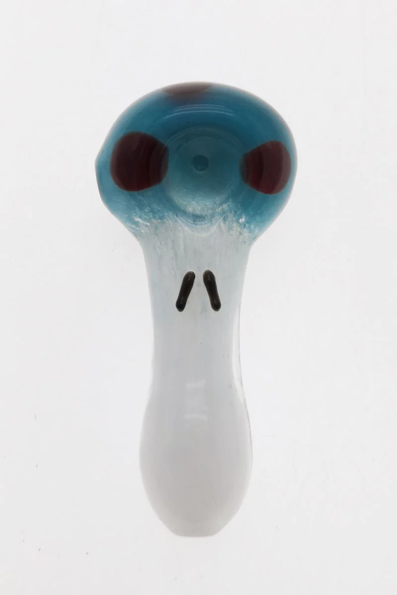 3.75" Dry Spoon Pipe w/ Multi-Color Frit (75g) Carb Hole: Left Side - Image 3