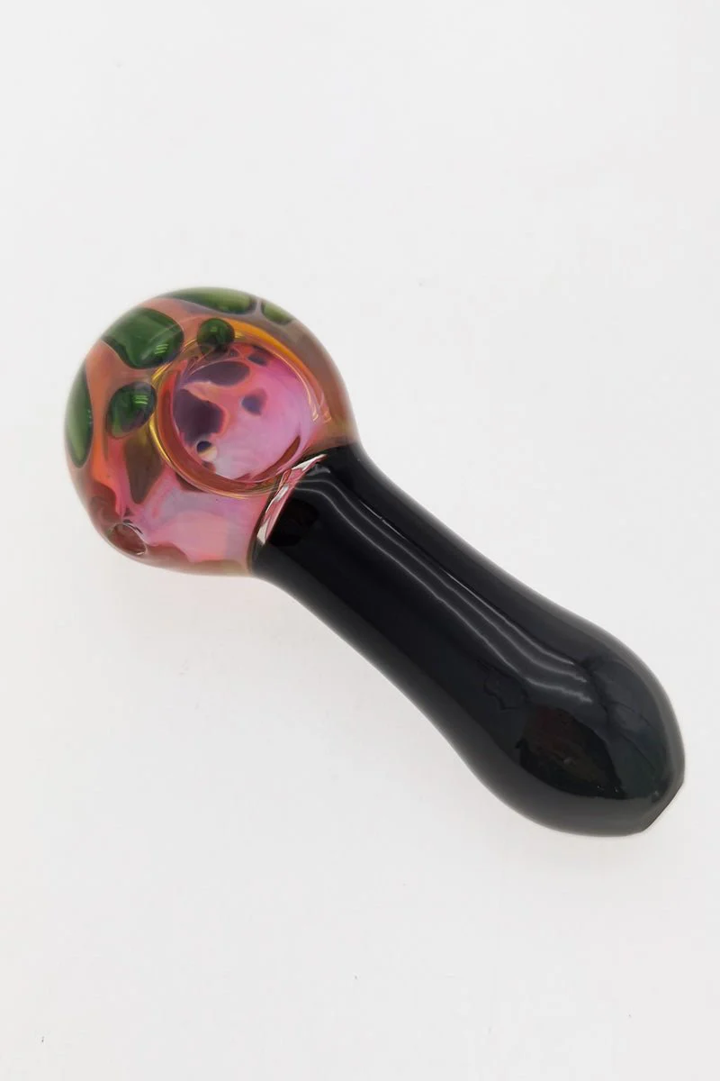 4.00" Dry Spoon Pipe w/ Flower Ribbon (67g) Carb Hole: Left Side - Image 2