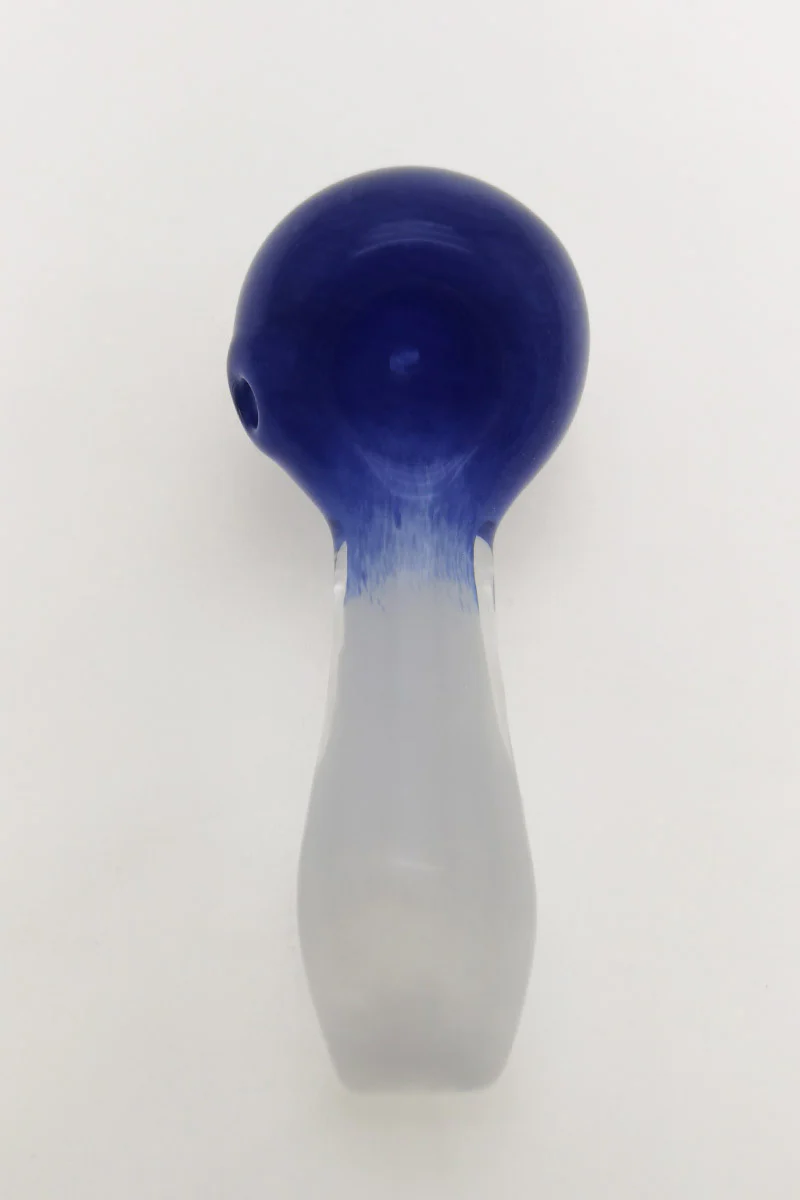 4.00" Dry Spoon Pipe w/ Multi-Color Frit (70g) Carb Hole: Left Side - Image 15