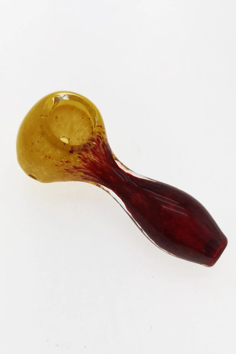 4.00" Dry Spoon Pipe w/ Multi-Color Frit (70g) Carb Hole: Left Side - Image 8