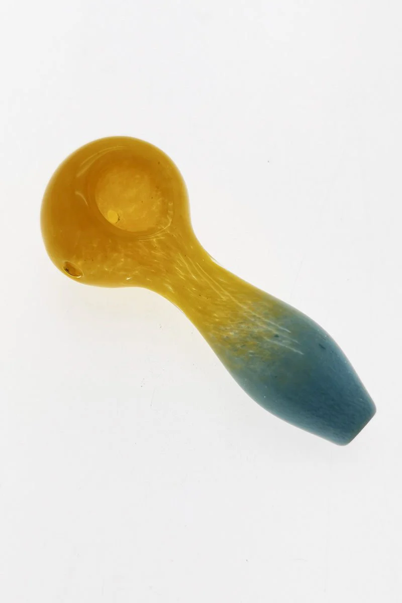 4.00" Dry Spoon Pipe w/ Multi-Color Frit (70g) Carb Hole: Left Side - Image 9