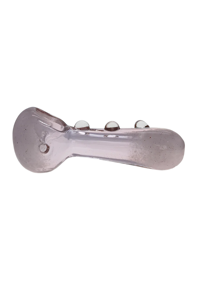 4.25" Frit Spoon Pipe w/ Marbles (Carb Hole: Left Side) - Image 2