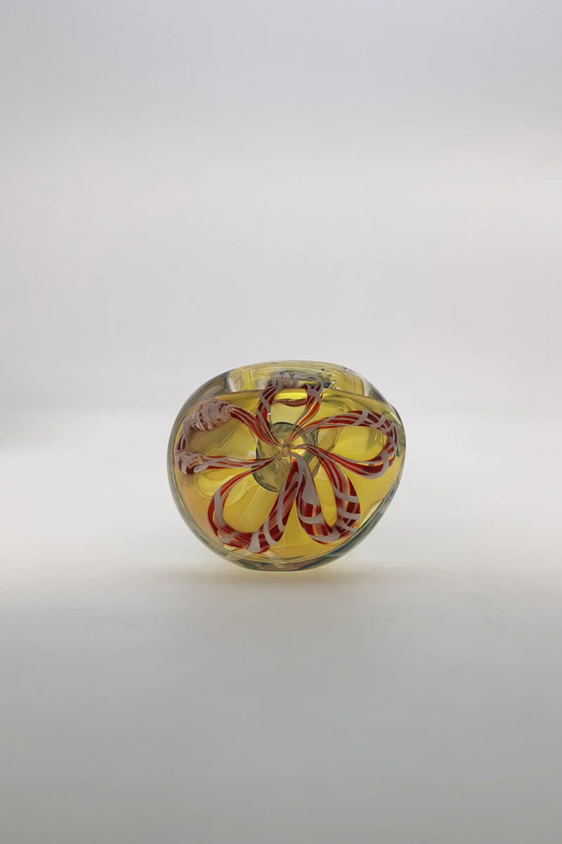 4.25" Dry Spoon Pipe w/ Ribbon & Rod Wrap (85g) Carb Hole: Left Side - Image 8