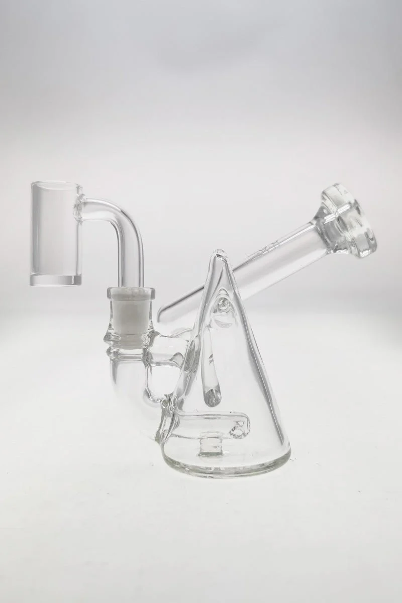 TAG - 4.25" Pendant Rig w/ Inline Diffuser Dab Rig (10MM Female) Wavy Laser Engraved Logo - Clear - Image 2