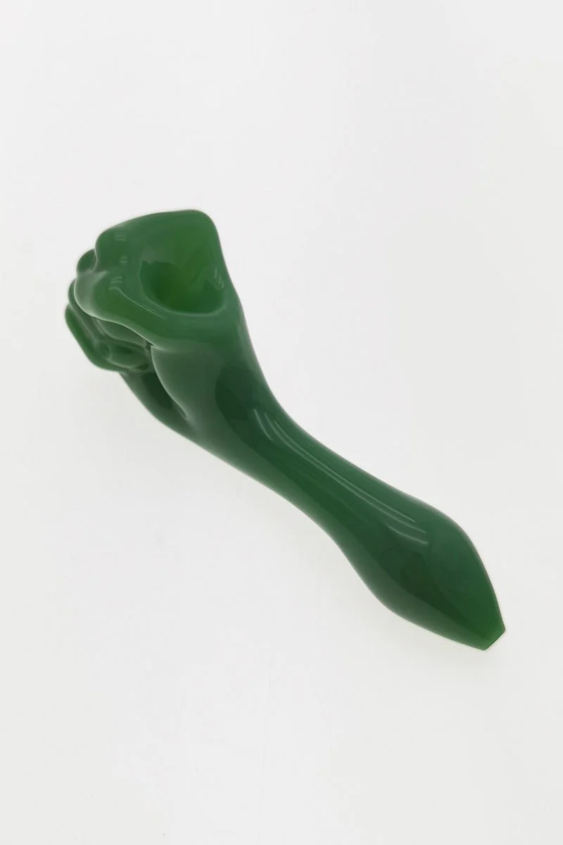 5.00" Dry Spoon Pipe w/ Fist (58g) Carb Hole: Left Side - Image 2
