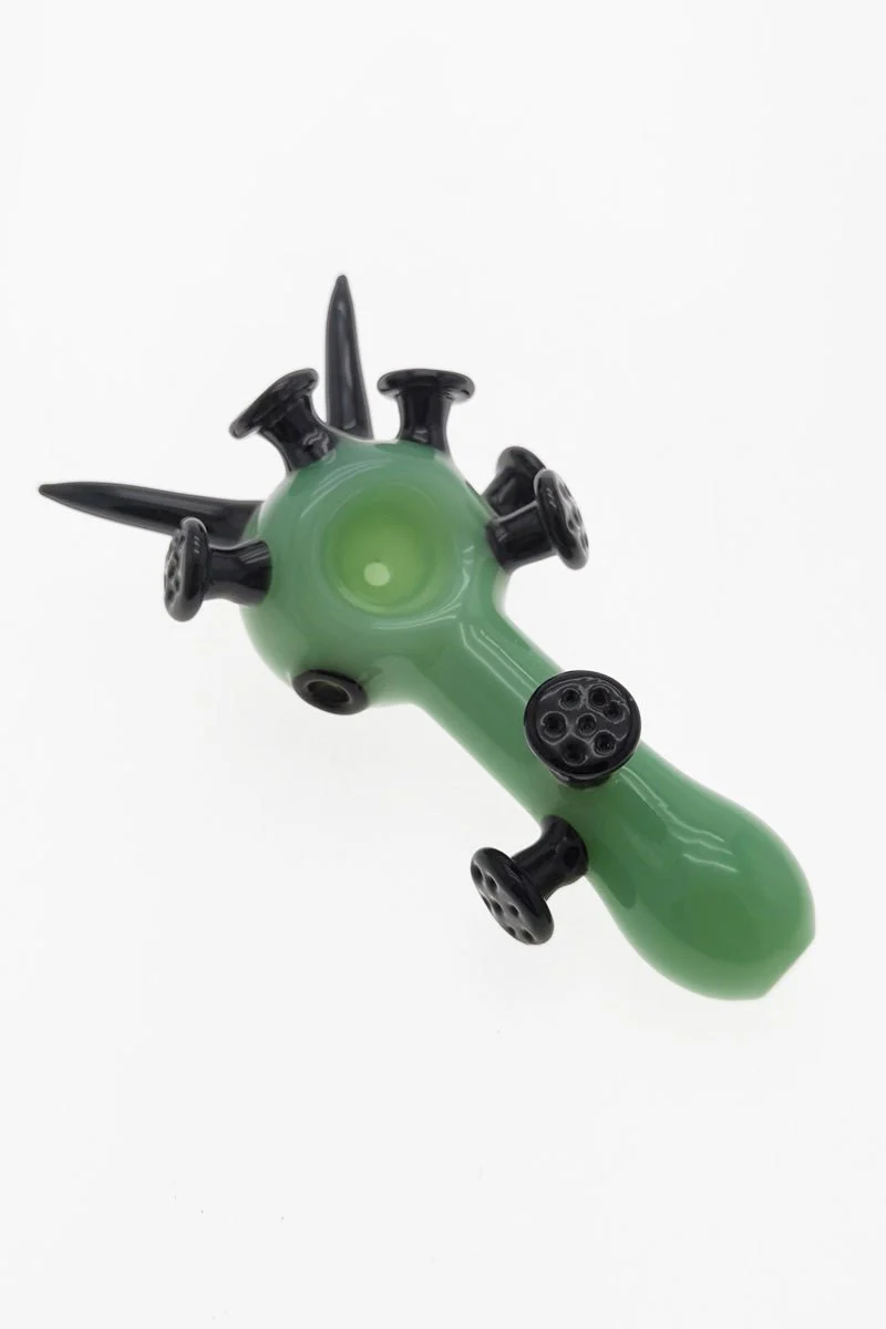 5.00" Dry Spoon Pipe w/ Marble Spikes & Nubs (85g) Carb Hole: Left Side