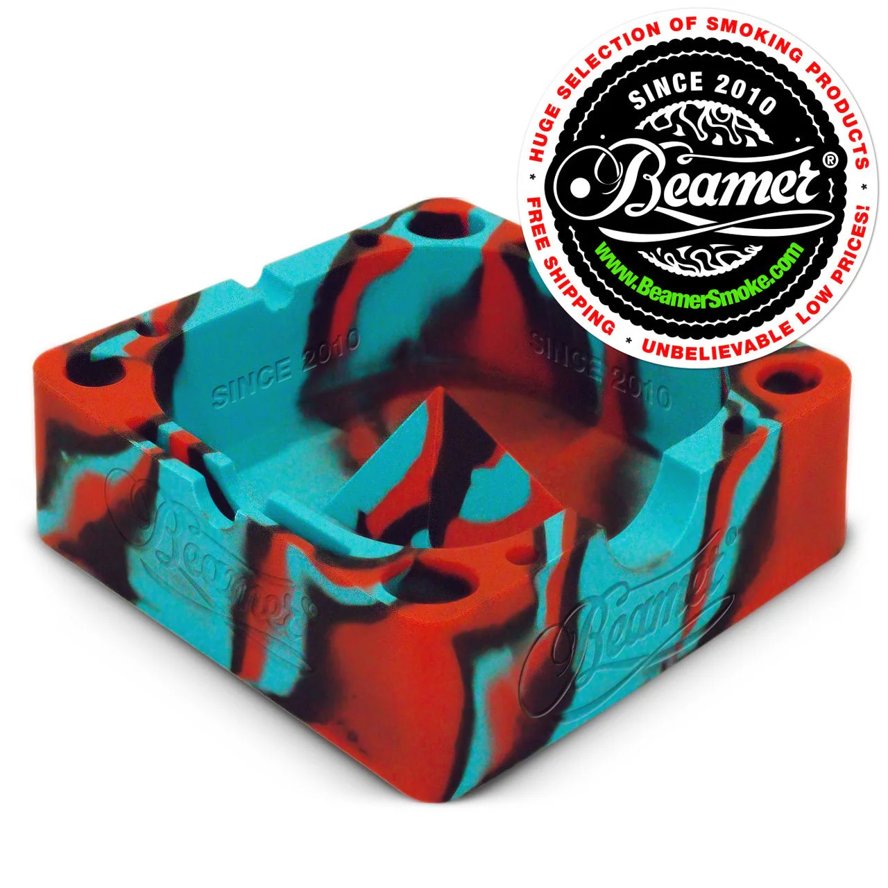 Beamer - Silicone Ashtray - W/ 10 Compartments - 4.75" x 4.75" x 1.5" - Random - Image 6