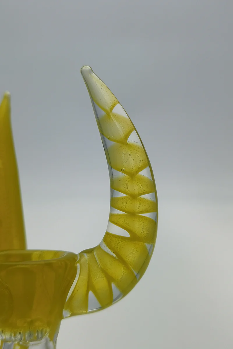 (CMTO) TAG - 4 Hole Disc Screen Bong Slide Bowl Piece with Inverted Triple Horn Handle - Image 32
