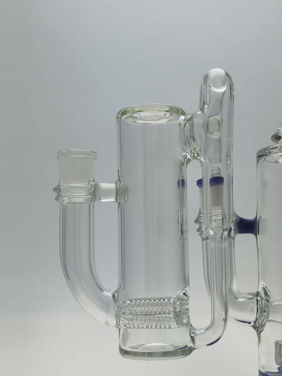 TAG - 8.25" Super Slit Gridded Triple Inline Ash Catcher w/ Recycling E.C. 50x5MM (18MM Male to 18MM Female) - Image 15