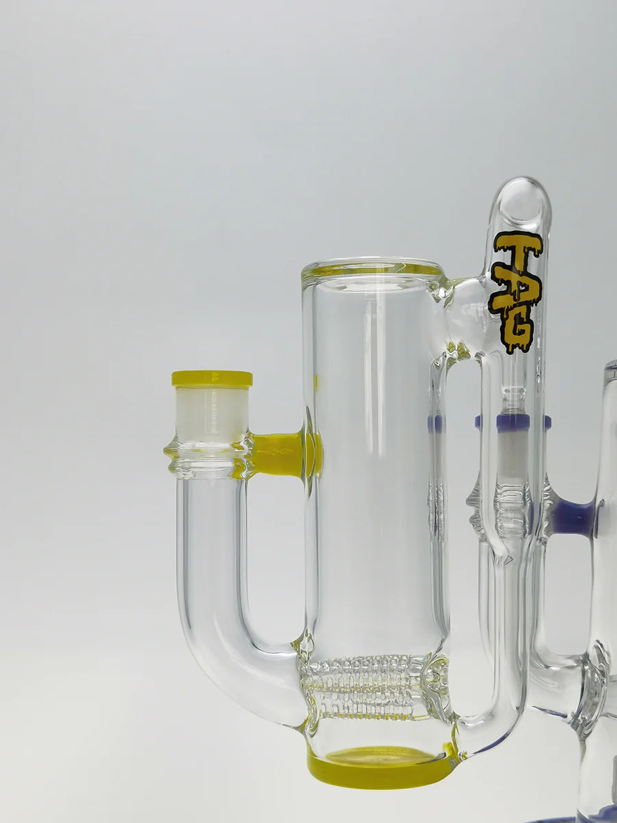 TAG - 8.25" Super Slit Gridded Triple Inline Ash Catcher w/ Recycling E.C. 50x5MM (18MM Male to 18MM Female) - Image 27