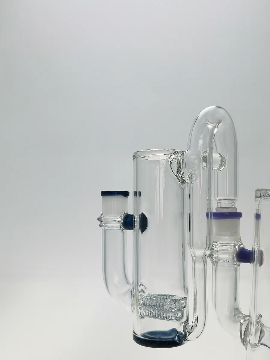 TAG - 8.25" Super Slit Gridded Triple Inline Ash Catcher w/ Recycling E.C. 50x5MM (18MM Male to 18MM Female) - Image 29
