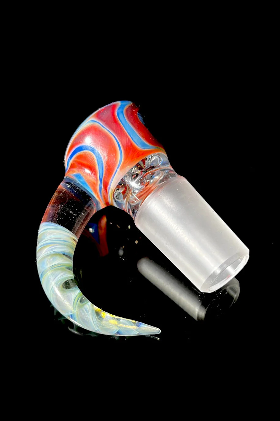 Moose Glass - 5 Hole Disc Screen Bong Slide Bowl Piece (18MM Male) (Worked w/ Accented Handle) - Image 11