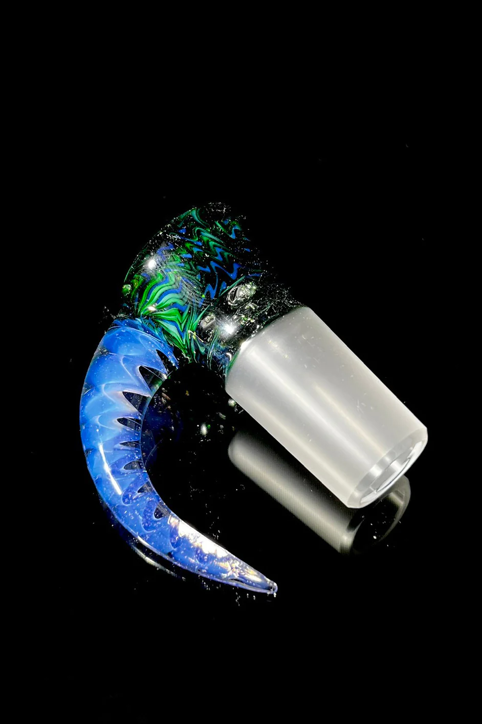 Moose Glass - 5 Hole Disc Screen Bong Slide Bowl Piece (18MM Male) (Worked w/ Accented Handle) - Image 8