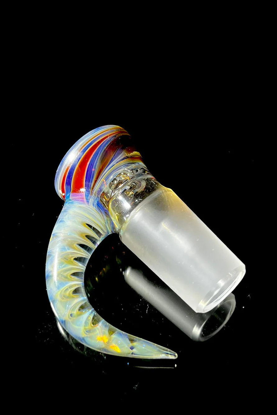 Moose Glass - 5 Hole Disc Screen Bong Slide Bowl Piece (18MM Male) (Accented)