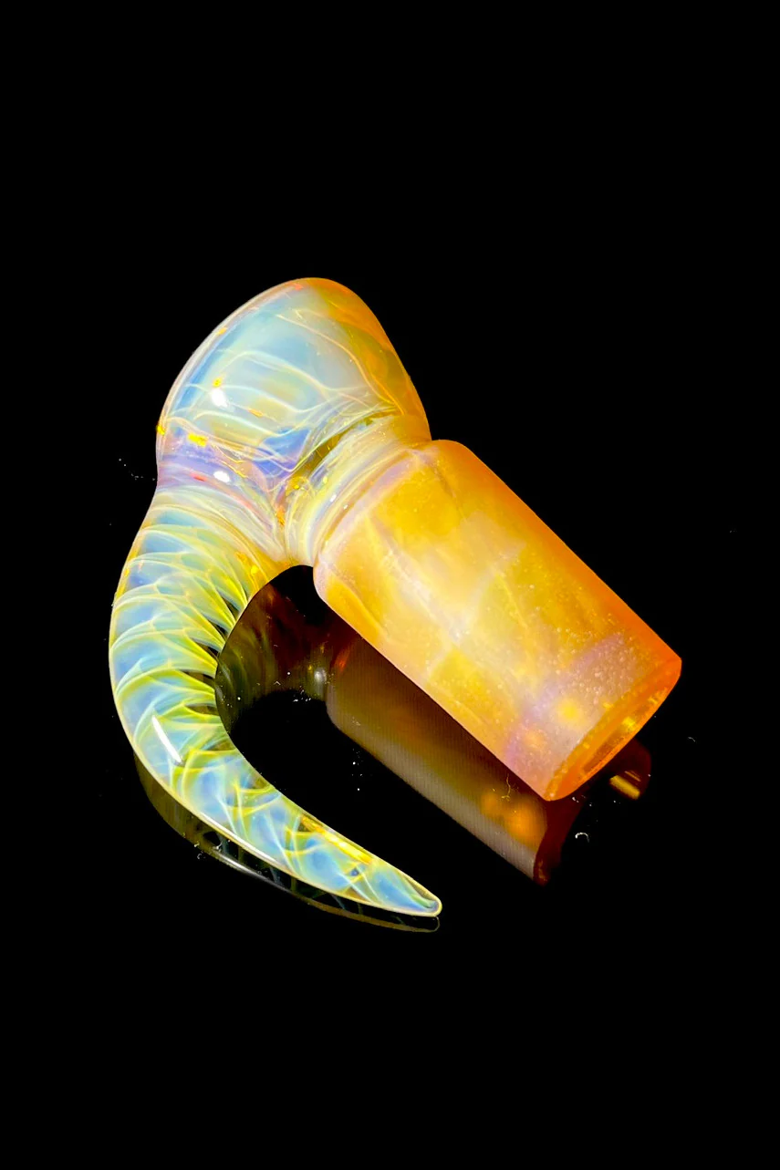 Moose Glass - 5 Hole Disc Screen Bong Slide Bowl Piece (18MM Male) (Fully Worked)