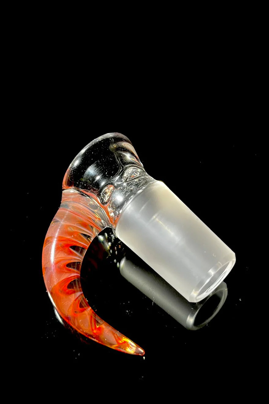 Moose Glass - 5 Hole Disc Screen Bong Slide Bowl Piece (18MM Male) (Accented Horn) - Image 7