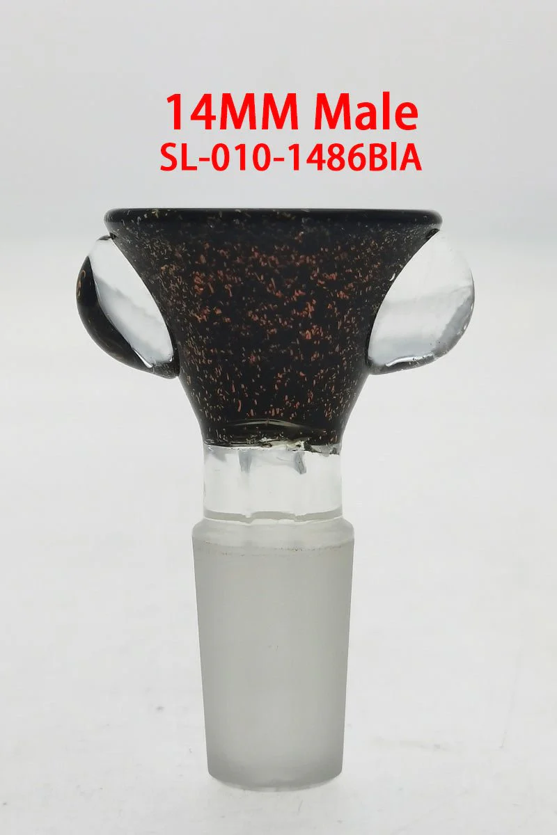 Single Hole Bong Slide Bowl Piece w/ Multi-Marble Handle - Image 32