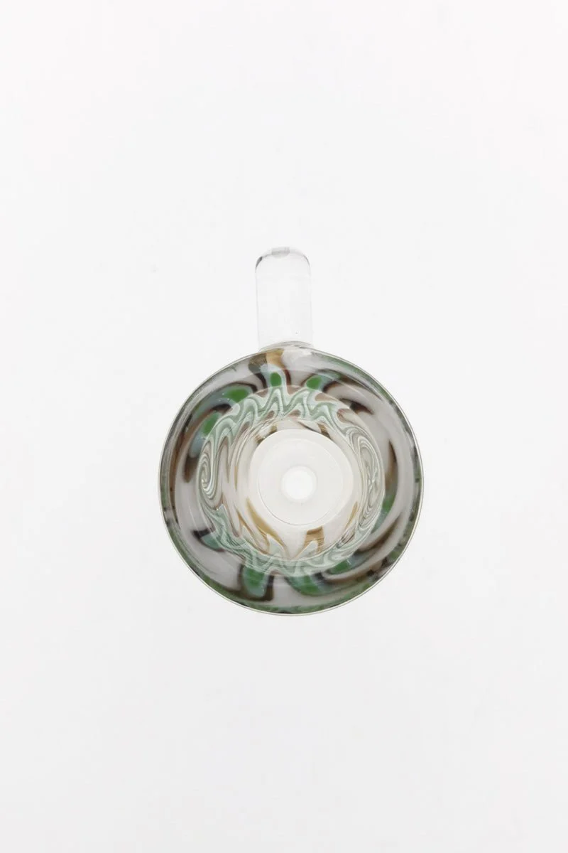 Single Hole Bong Slide Bowl Piece w/ WigWag & Handle - Image 3