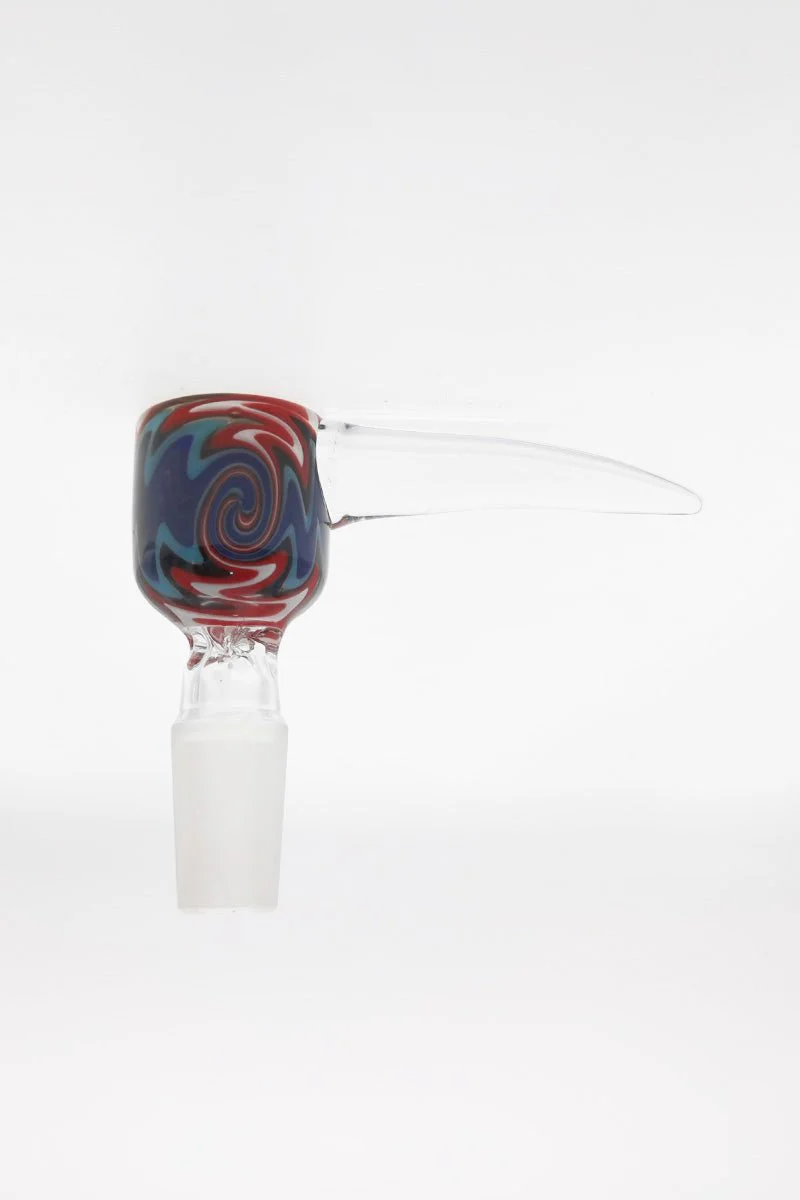 Pinched Screen Bong Slide Bowl Piece w/ WigWag & Handle (18MM Male) - Image 5