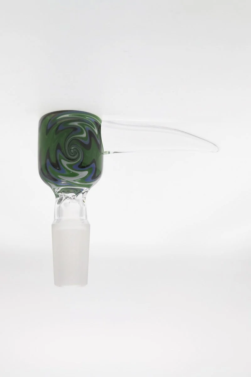Pinched Screen Bong Slide Bowl Piece w/ WigWag & Handle (18MM Male) - Image 6