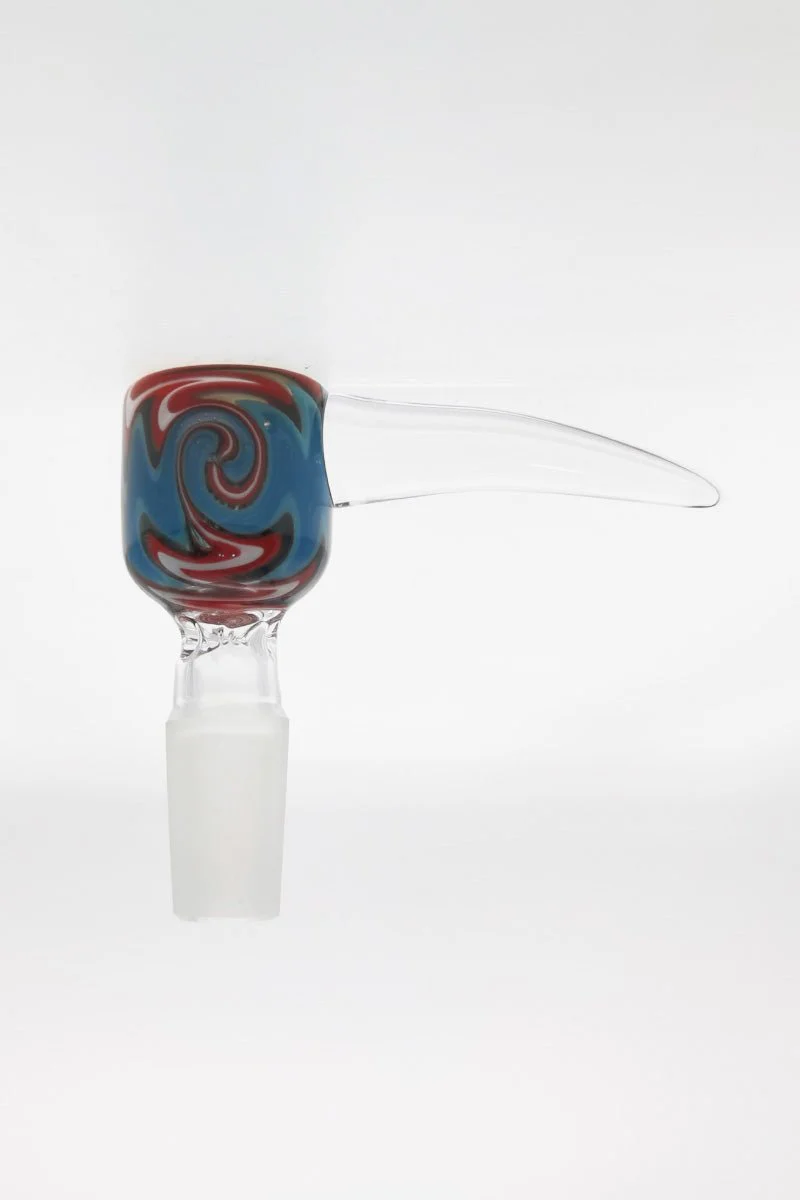Pinched Screen Bong Slide Bowl Piece w/ WigWag & Handle (18MM Male) - Image 7