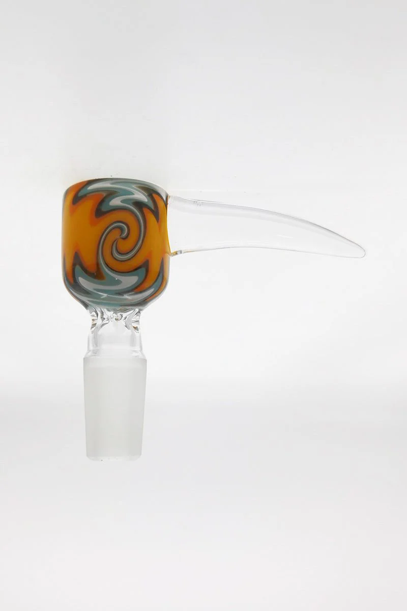 Pinched Screen Bong Slide Bowl Piece w/ WigWag & Handle (18MM Male) - Image 8