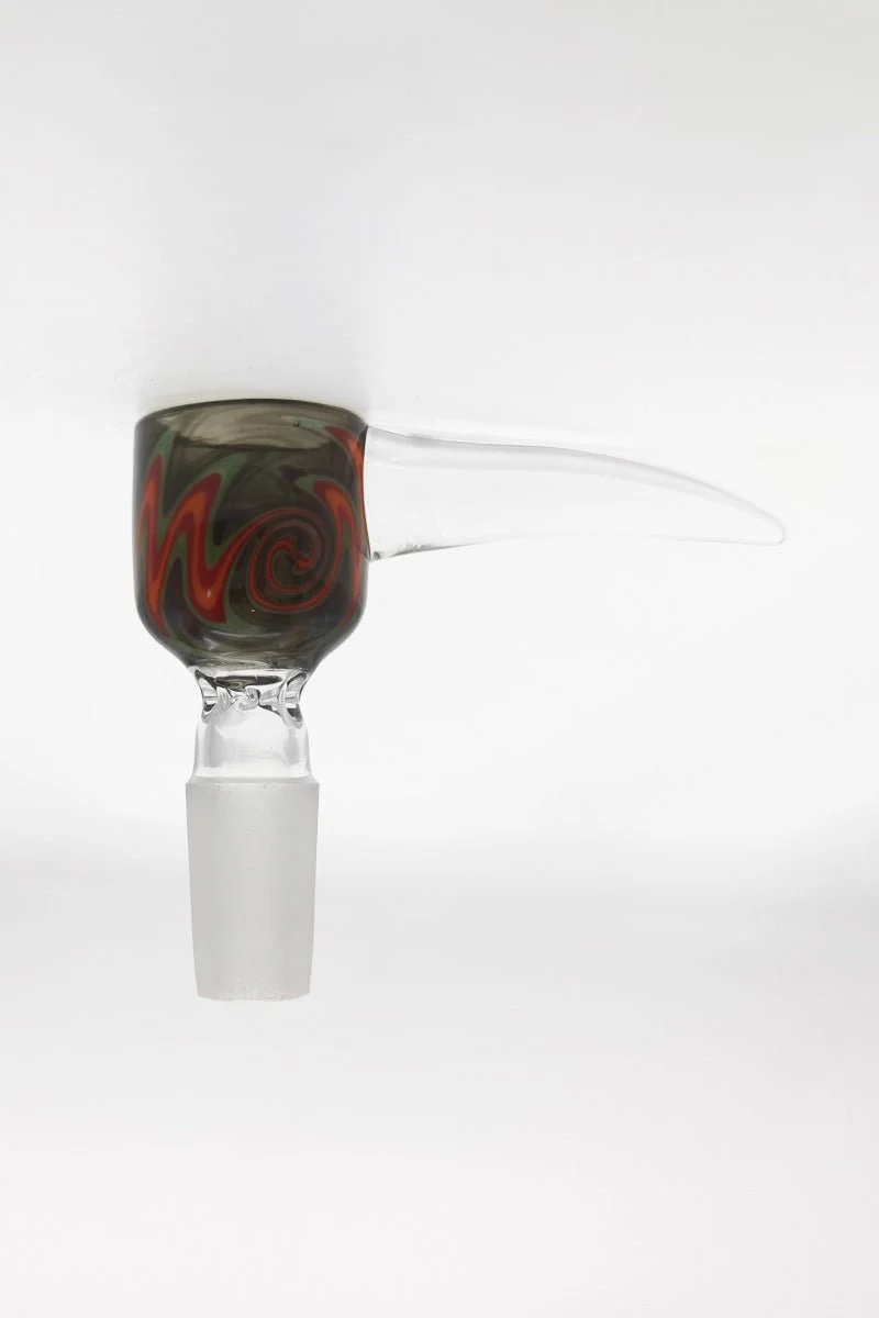 Pinched Screen Bong Slide Bowl Piece w/ WigWag & Handle (18MM Male) - Image 9
