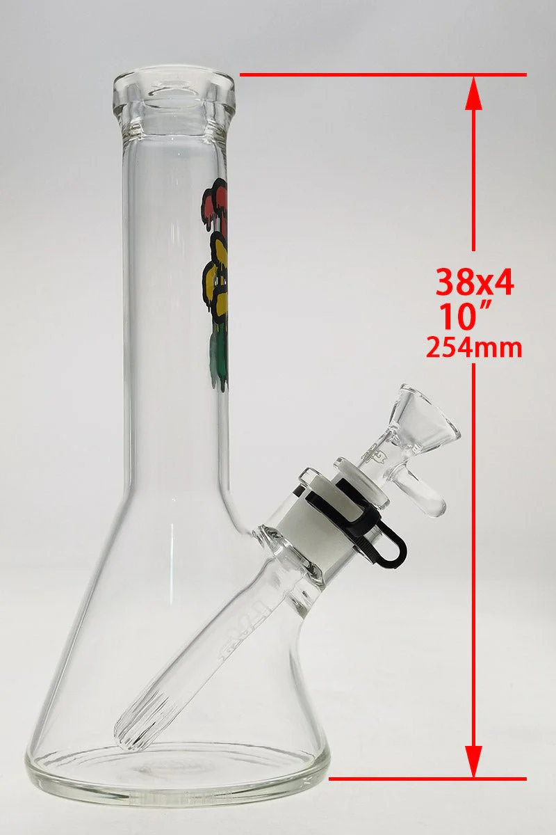 TAG - 10" Beaker Bong 38x4MM - 18/14MM Downstem (3.75") - Image 10