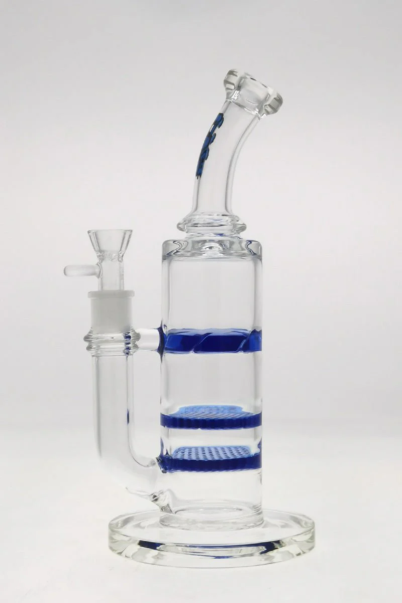 TAG - 12" Bent Neck Double Honeycomb with Spinning Splashguard Bong 65x5MM (18MM Female) - Image 3