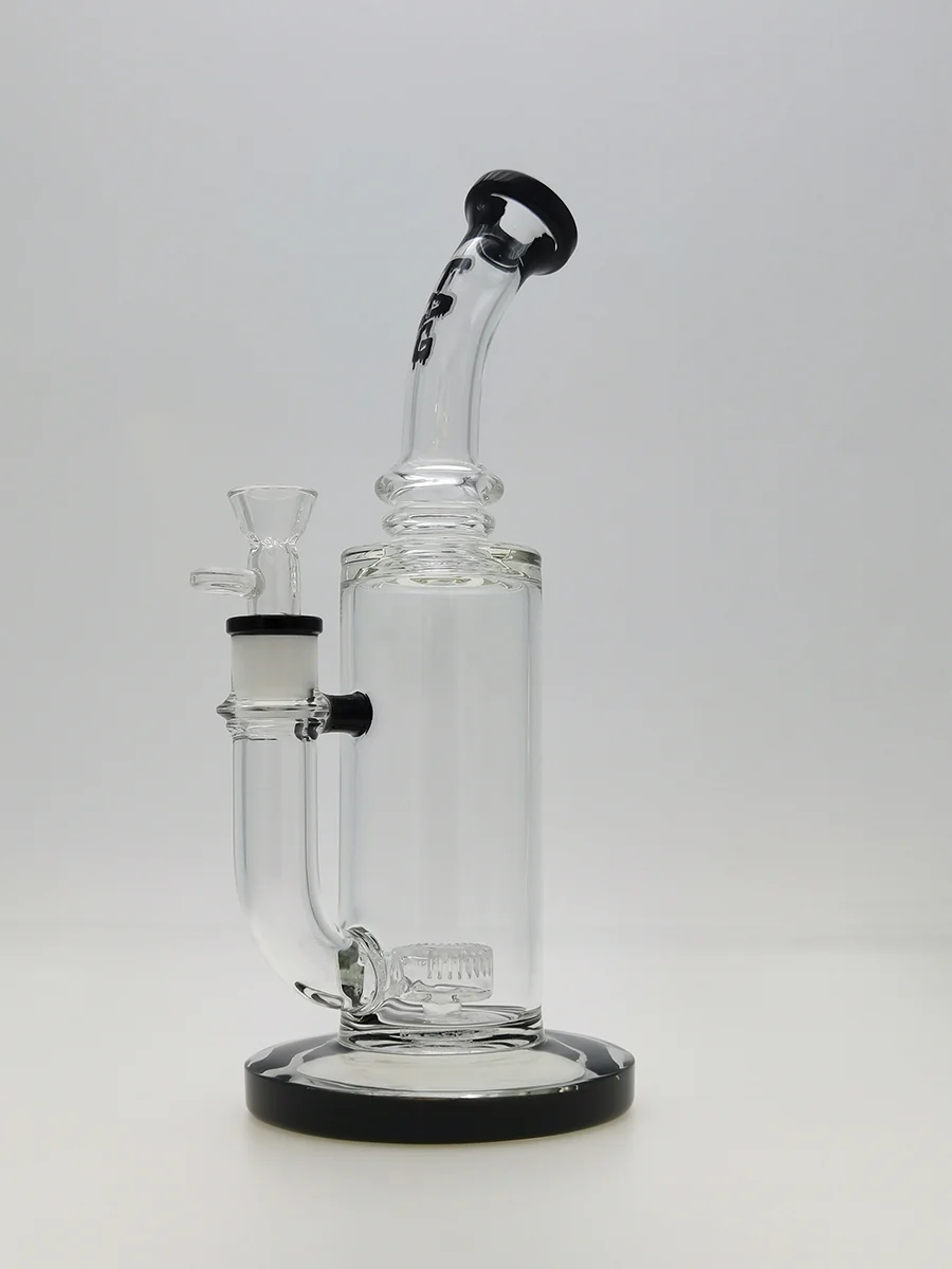 TAG - 12" Bent Neck Super Slit Puck Diffuser Dab Rig Bong 65x5MM (18MM Female) - Image 16