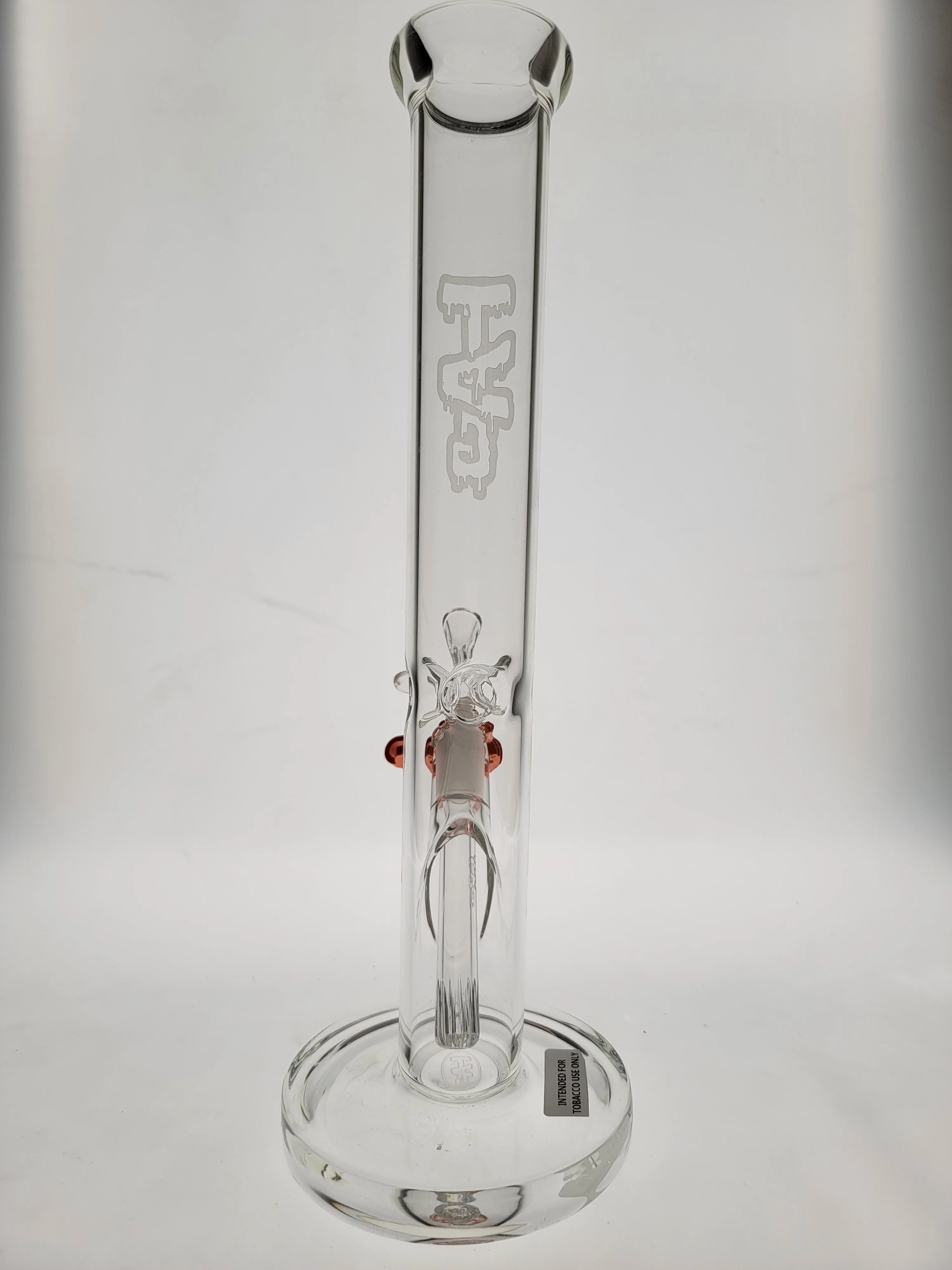 TAG - 14" Straight Tube Bong 44x4MM - 18/14MM Downstem (3.50")