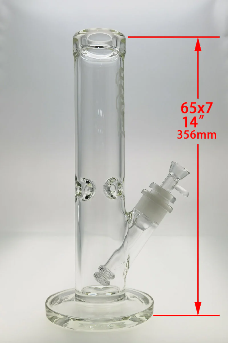 TAG - 14" Straight Tube Bong 65x7MM - 28/18MM Downstem (4.00") - Image 26