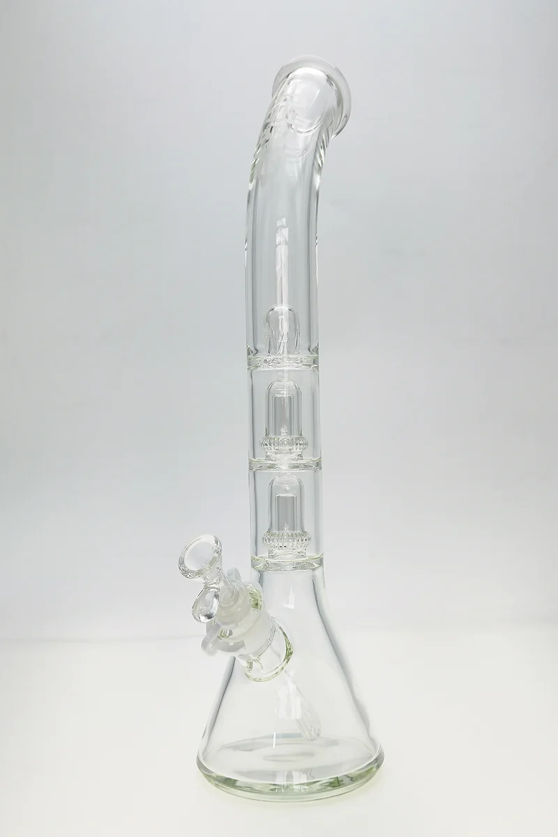 TAG - 18" Bent Neck Streamline Double UFO Beaker Bong 50x7MM - 18/14MM Downstem (3.75") - Image 10