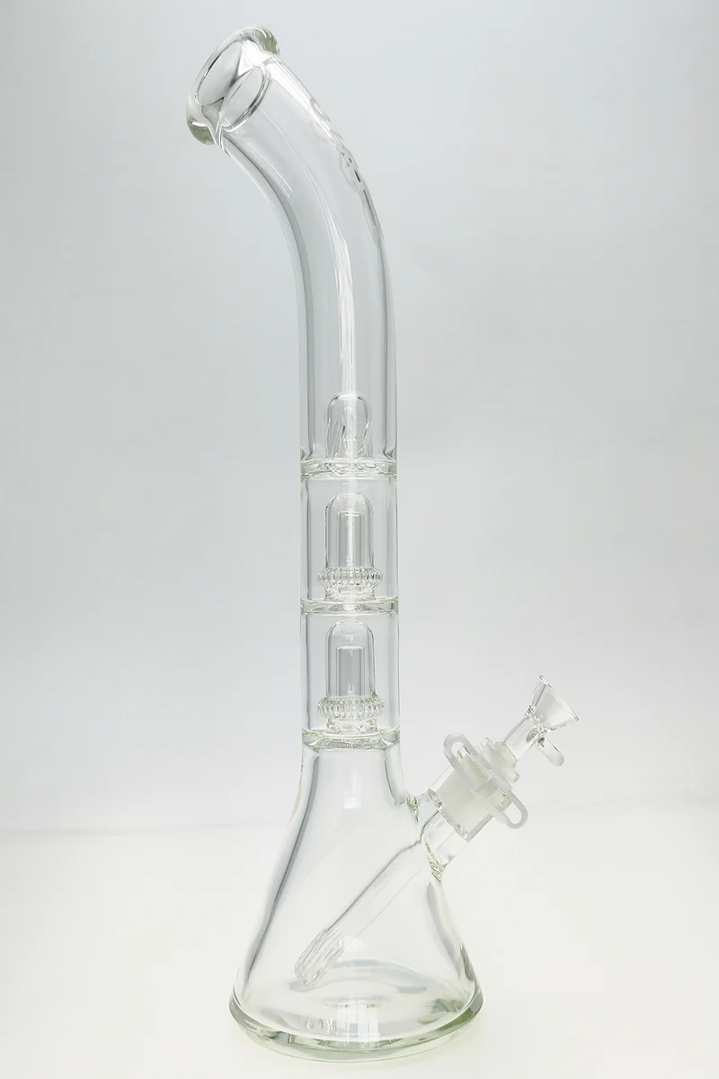 TAG - 18" Bent Neck Streamline Double UFO Beaker Bong 50x7MM - 18/14MM Downstem (3.75") - Image 12