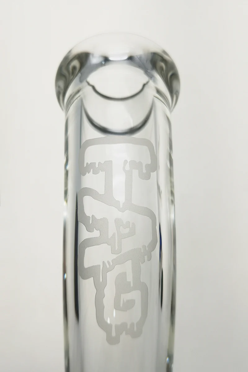 TAG - 18" Bent Neck Streamline Double UFO Beaker Bong 50x7MM - 18/14MM Downstem (3.75") - Image 13