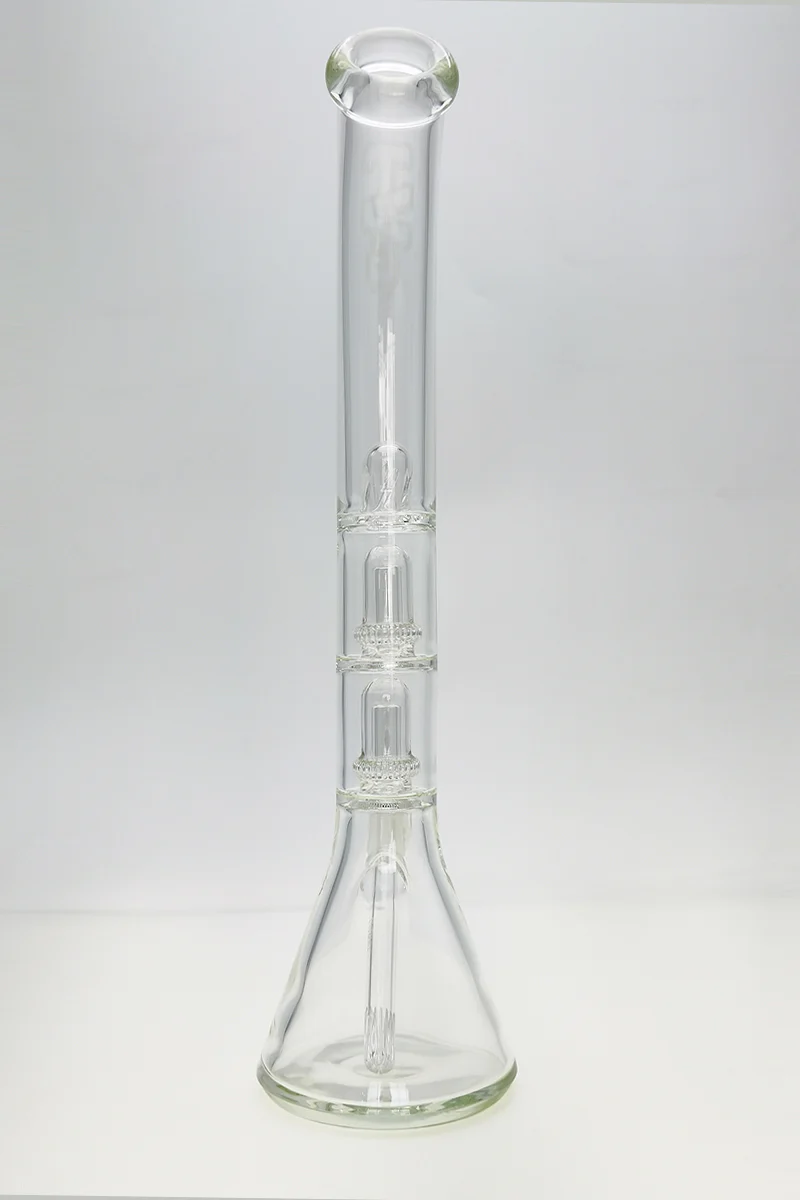 TAG - 18" Bent Neck Streamline Double UFO Beaker Bong 50x7MM - 18/14MM Downstem (3.75") - Image 14