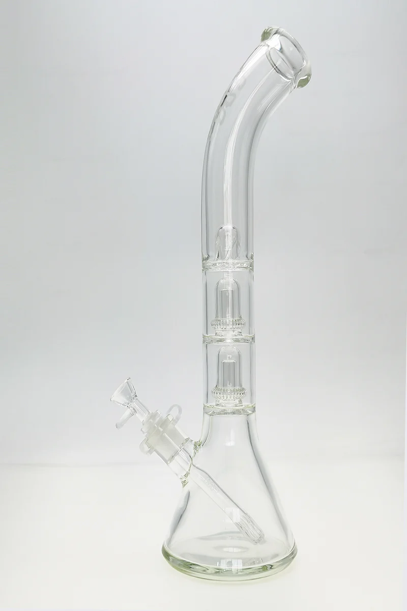TAG - 18" Bent Neck Streamline Double UFO Beaker Bong 50x7MM - 18/14MM Downstem (3.75") - Image 16