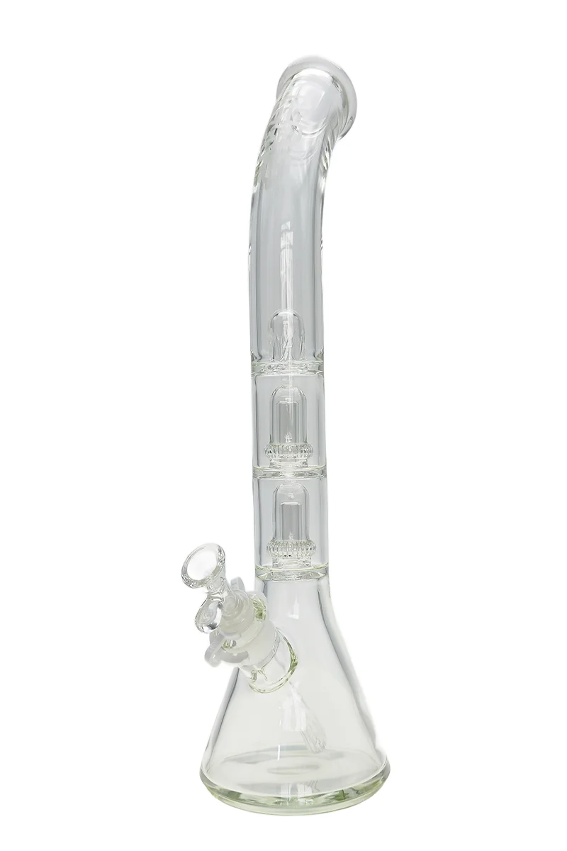 TAG - 18" Bent Neck Streamline Double UFO Beaker Bong 50x7MM - 18/14MM Downstem (3.75") - Image 18
