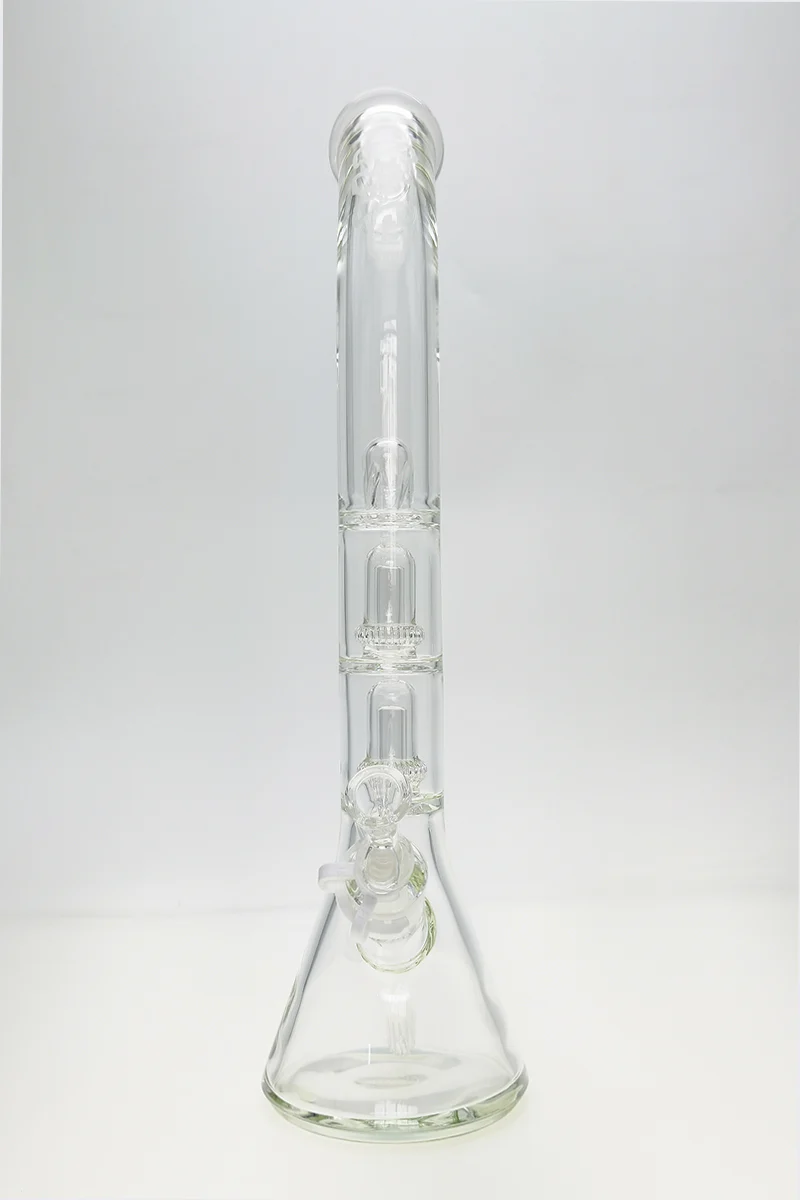 TAG - 18" Bent Neck Streamline Double UFO Beaker Bong 50x7MM - 18/14MM Downstem (3.75") - Image 2