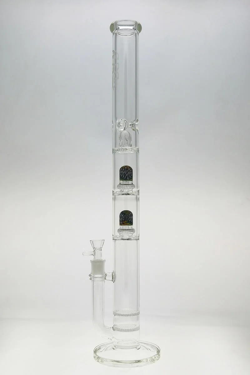 TAG - 25" Double Honeycomb to Worked Double UFO Super Slit Showerhead Bong 50x5MM (18MM Female) - Image 4