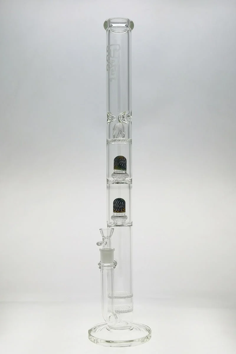 TAG - 25" Double Honeycomb to Worked Double UFO Super Slit Showerhead Bong 50x5MM (18MM Female) - Image 5