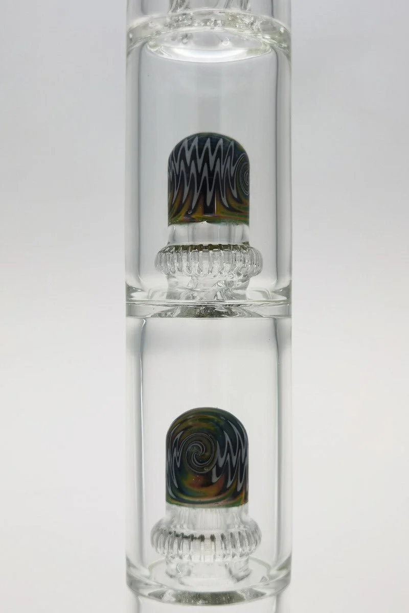 TAG - 25" Double Honeycomb to Worked Double UFO Super Slit Showerhead Bong 50x5MM (18MM Female) - Image 9