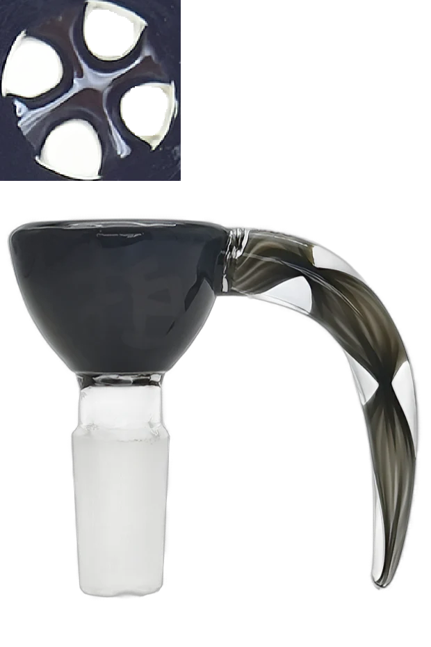 *CLEARANCE* TAG - 4 Hole Disc Screen Bong Slide with Horn Handle - Image 11
