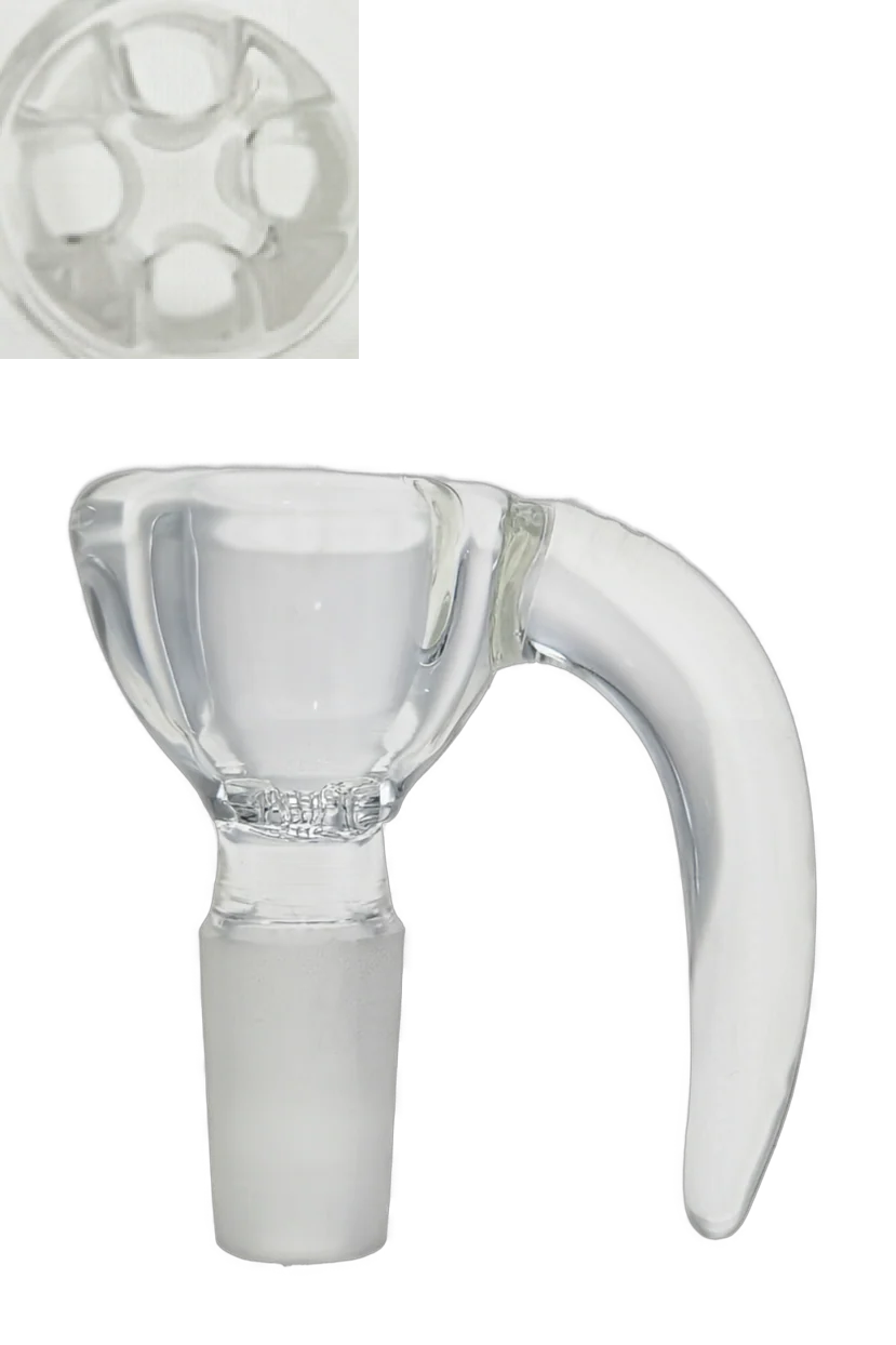 *CLEARANCE* TAG - 4 Hole Disc Screen Bong Slide with Horn Handle - Image 5