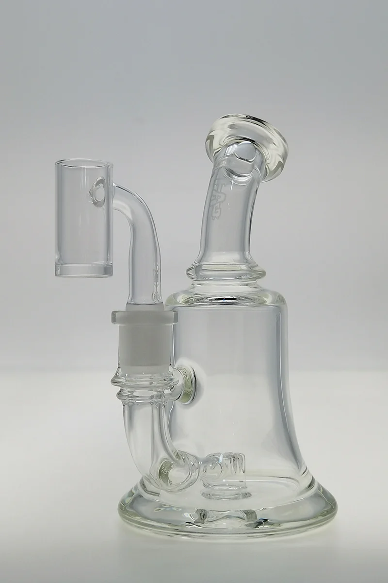 TAG - 6.5" Bent Neck Micro Puck Dab Rig w/ Bellow Base 50x5MM (14MM Female)