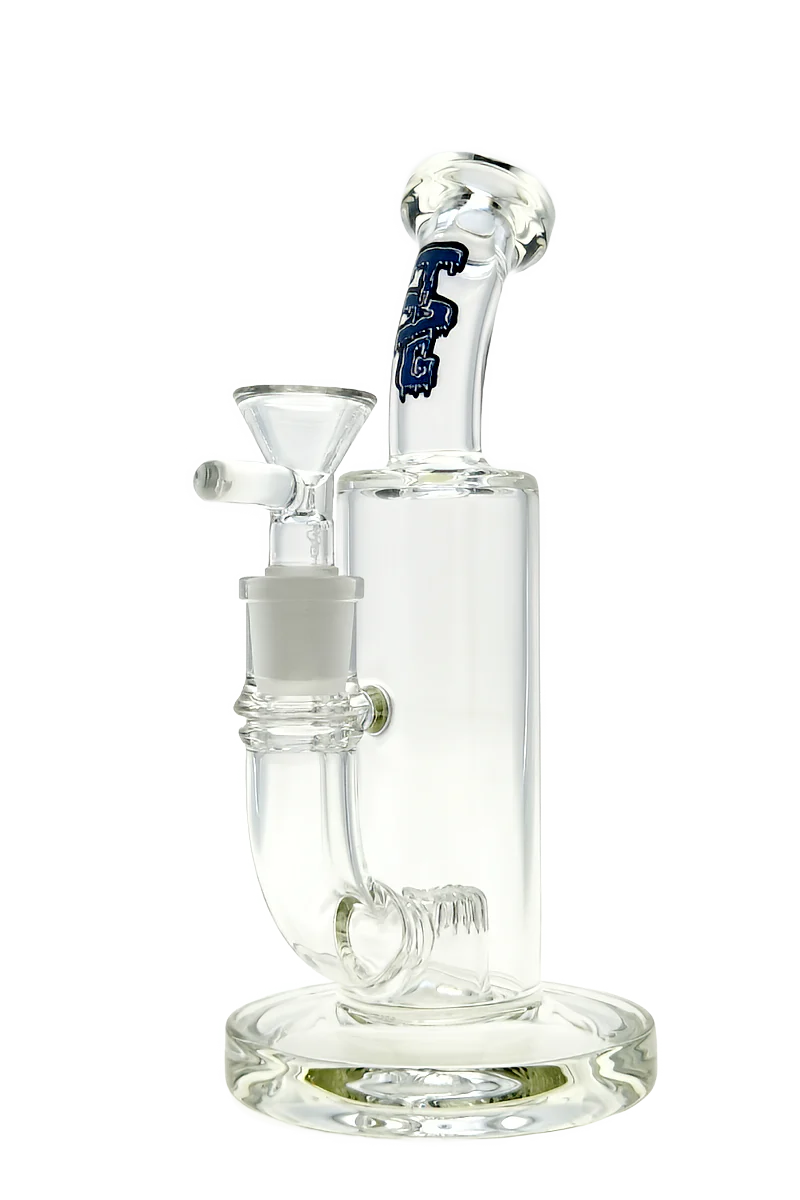 TAG - 8" Bent Neck Fixed Super Slit Puck Dab Rig 44x4MM (14MM Female) - Image 22