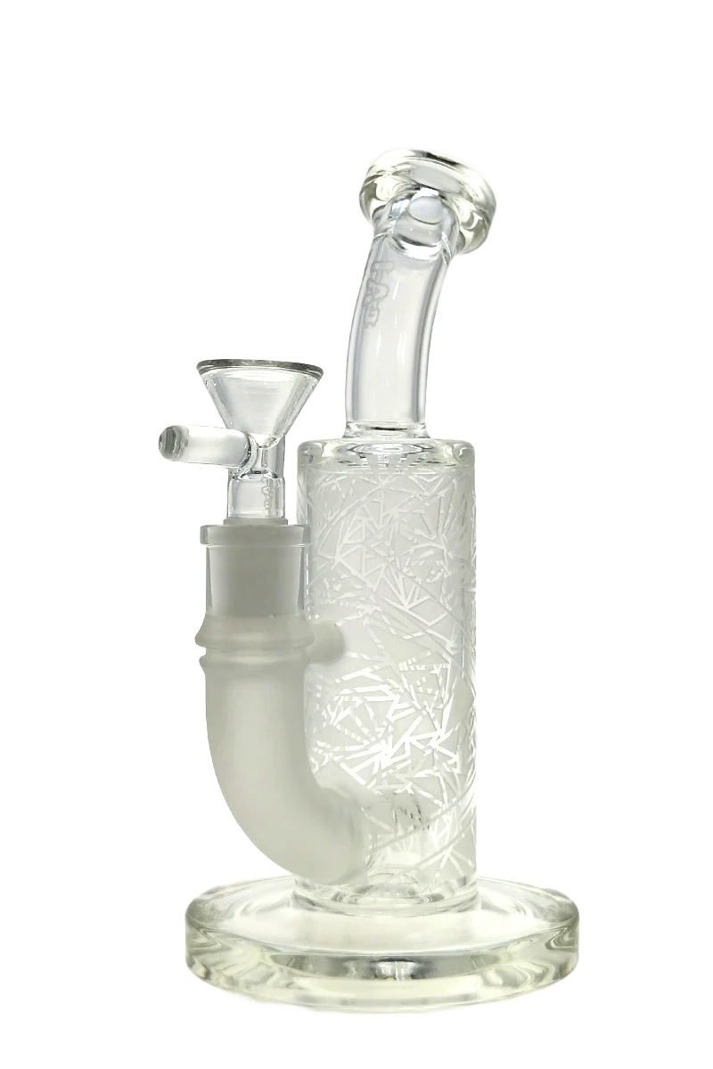 TAG - 8" Bent Neck Fixed Super Slit Puck Dab Rig 44x4MM (14MM Female) - Image 4