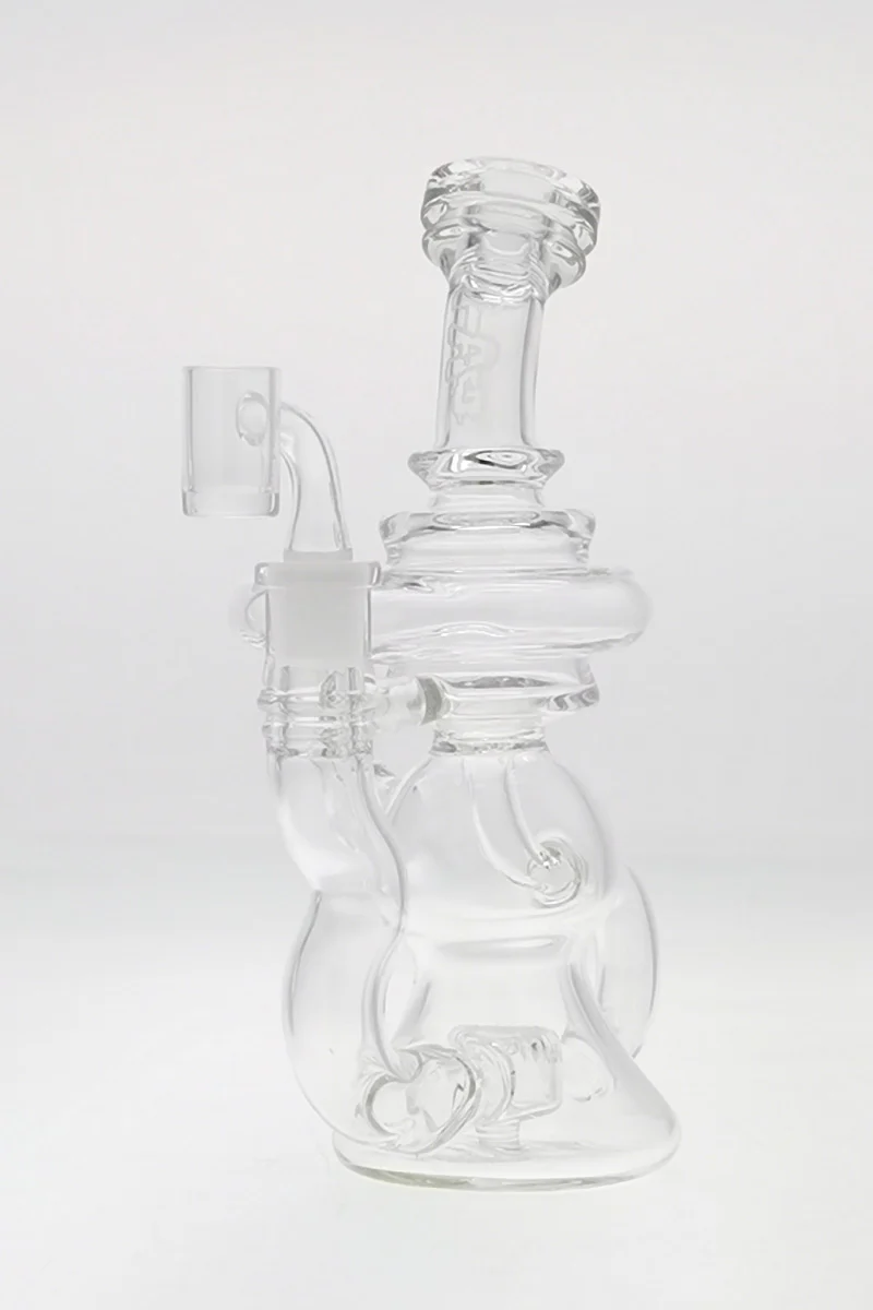 TAG - 8" Recycling Stacked Bellow Ball Bent Neck with Super Slit Puck Diffuser Dab Rig (14MM Female) - Image 101
